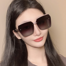New frameless sunglasses, premium feel, stylish polarized lenses, Xiaohongshu and Douyin same style, women's trendy sunglasses, UV protection